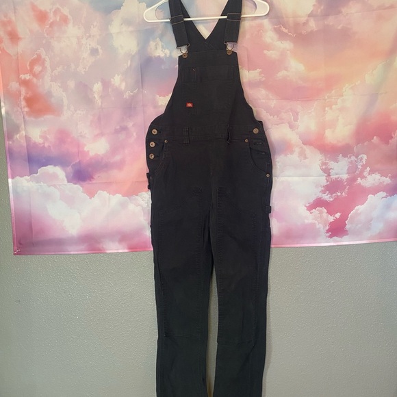 Dickies Pants - Dickies XS black DOUBLE KNEE denim workwear overalls
